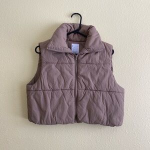 Women's Quilted Puffer Vest - Taupe